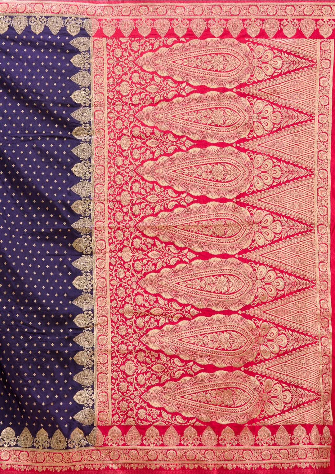 Navy Blue Banarasi Silk Saree