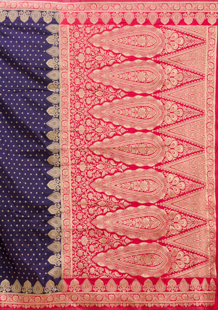 Navy Blue Banarasi Silk Saree