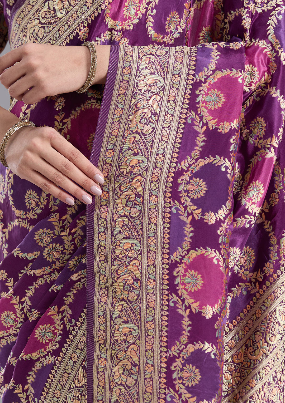 Purple Banarasi Silk Saree