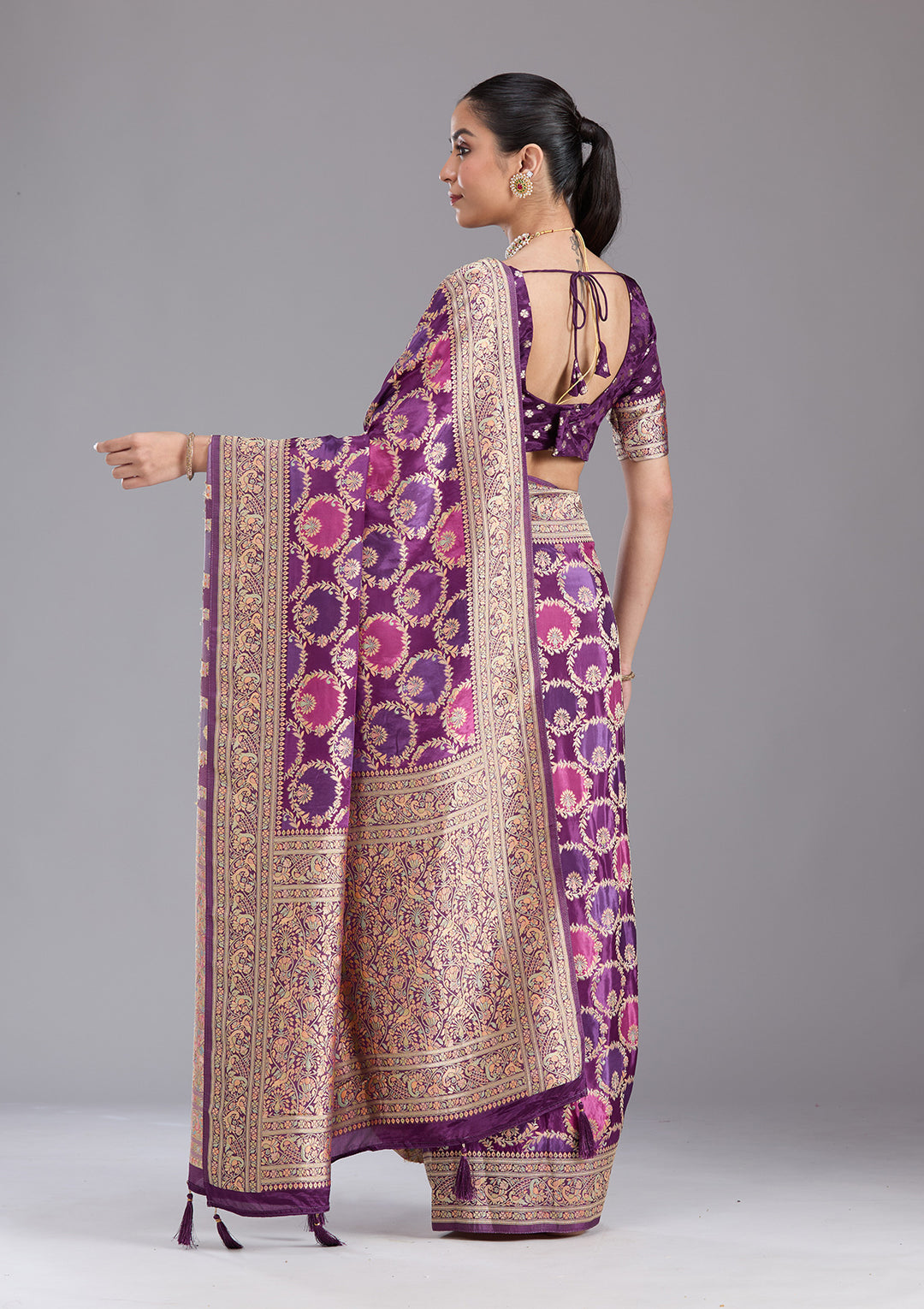 Purple Banarasi Silk Saree