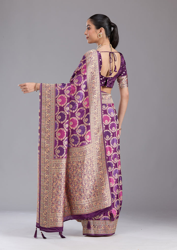 Purple Banarasi Silk Saree