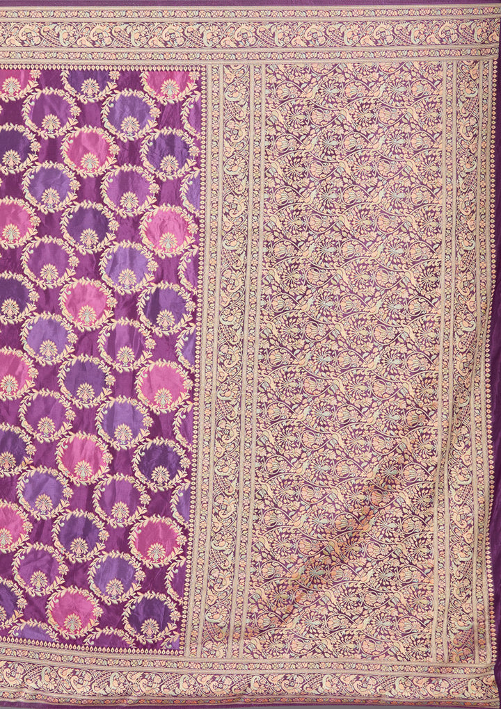 Purple Banarasi Silk Saree