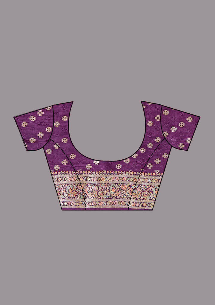 Purple Banarasi Silk Saree
