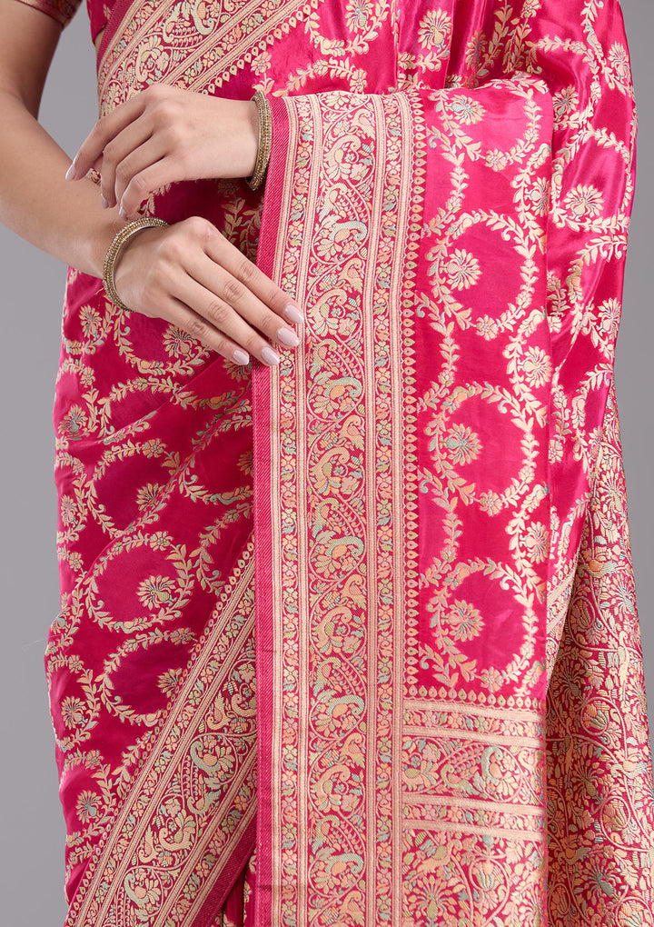 Rani Pink Banarasi Silk Saree