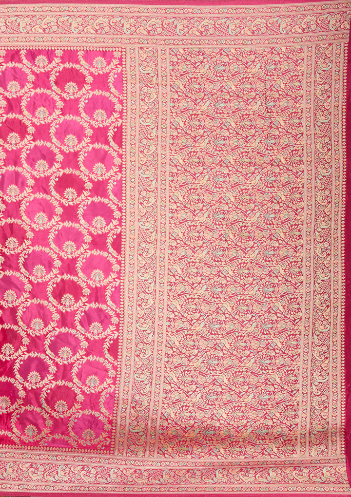 Rani Pink Banarasi Silk Saree