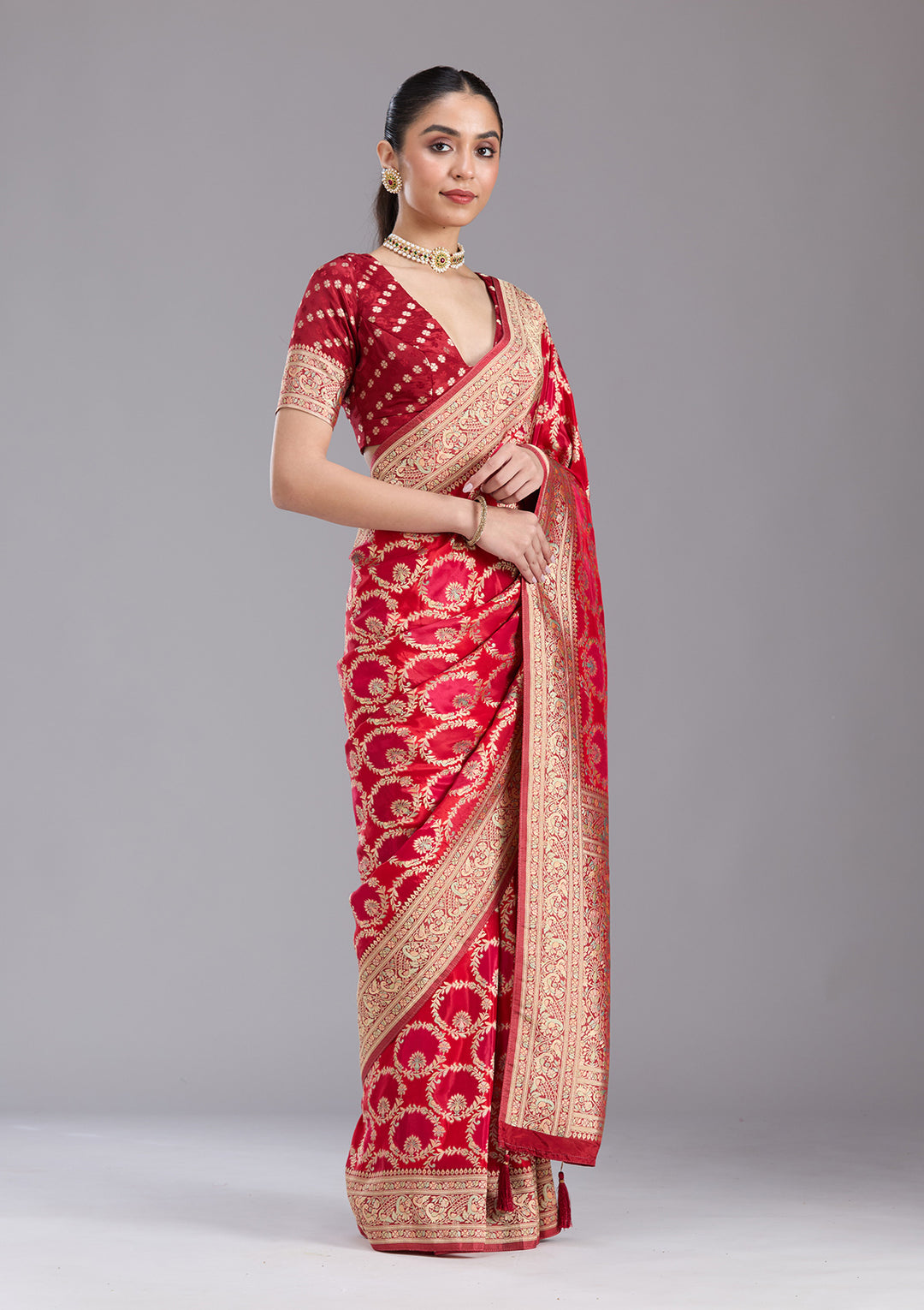 Red Banarasi Silk Saree