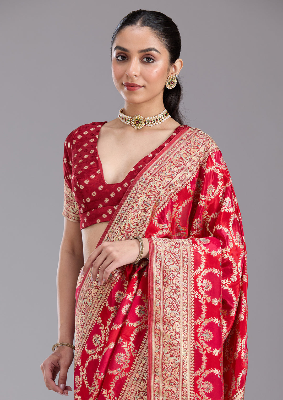 Red Banarasi Silk Saree