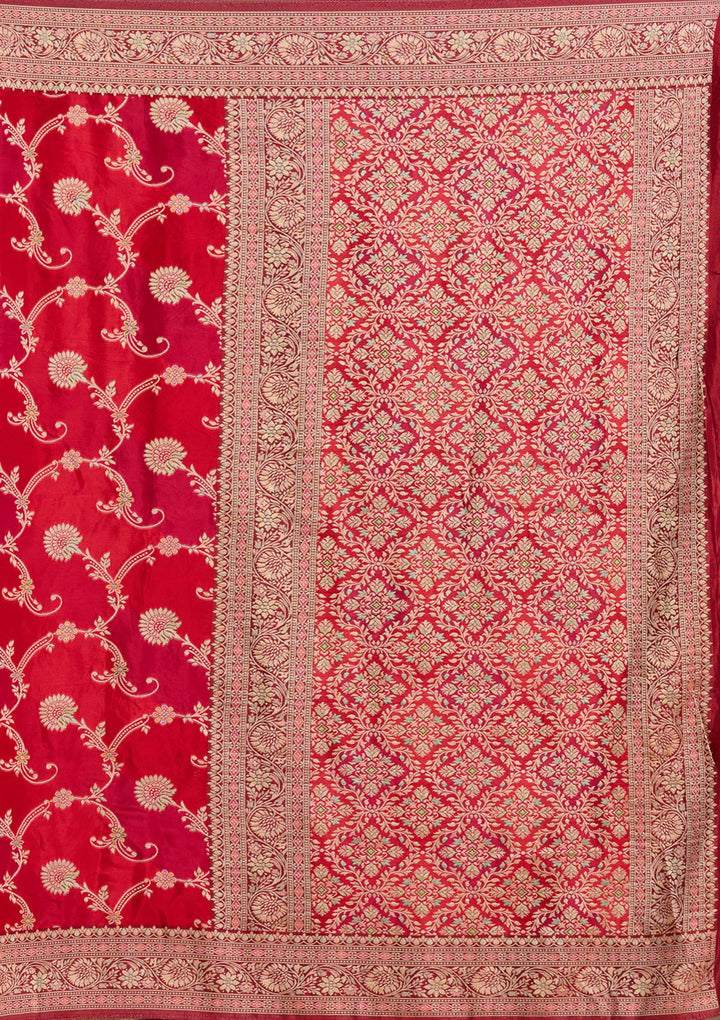 Red Banarasi Satin Silk_Saree