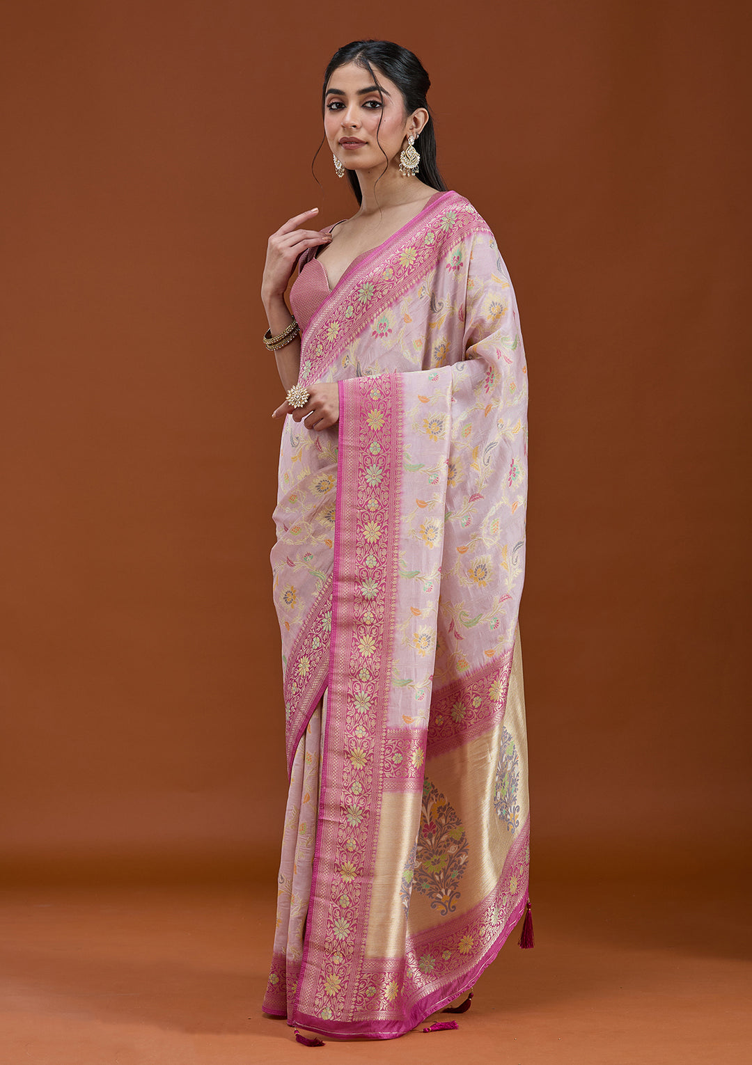 Lavender Woven Silk Saree