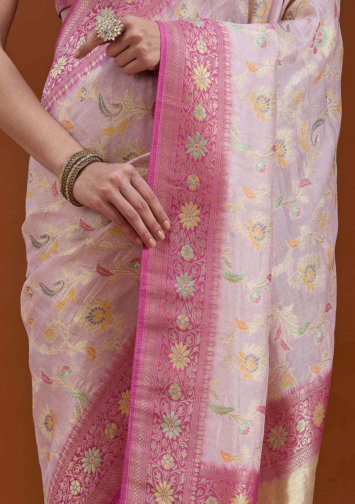 Lavender Woven Silk Saree