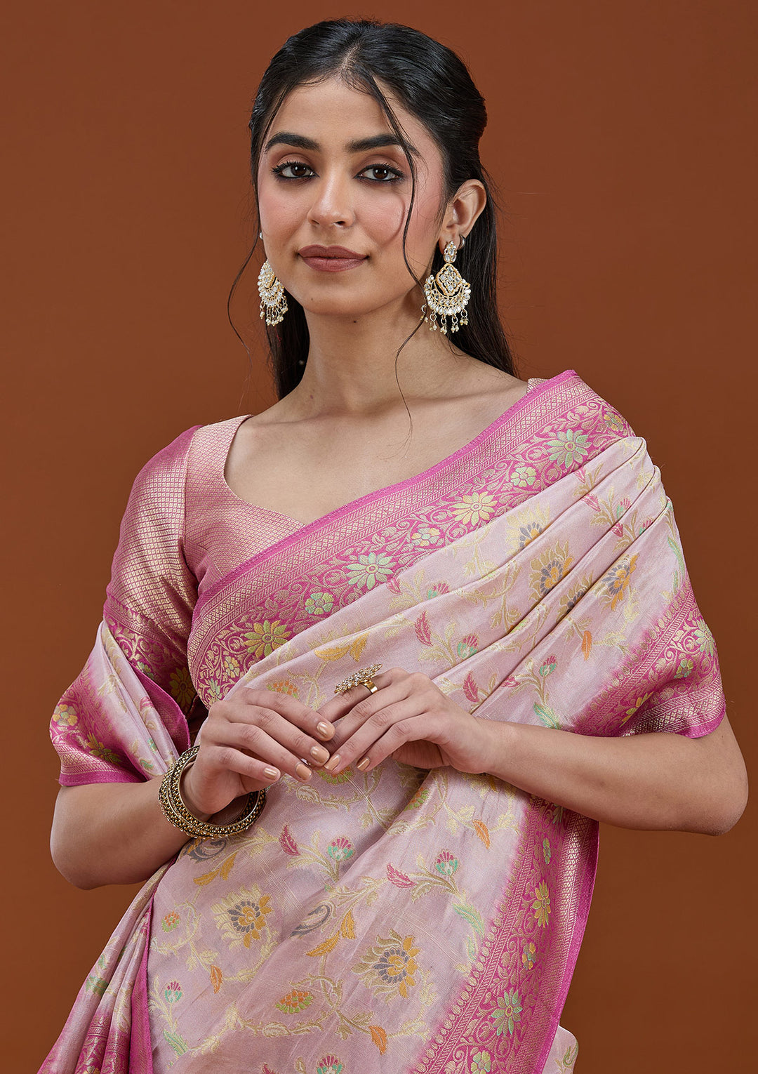 Lavender Woven Silk Saree