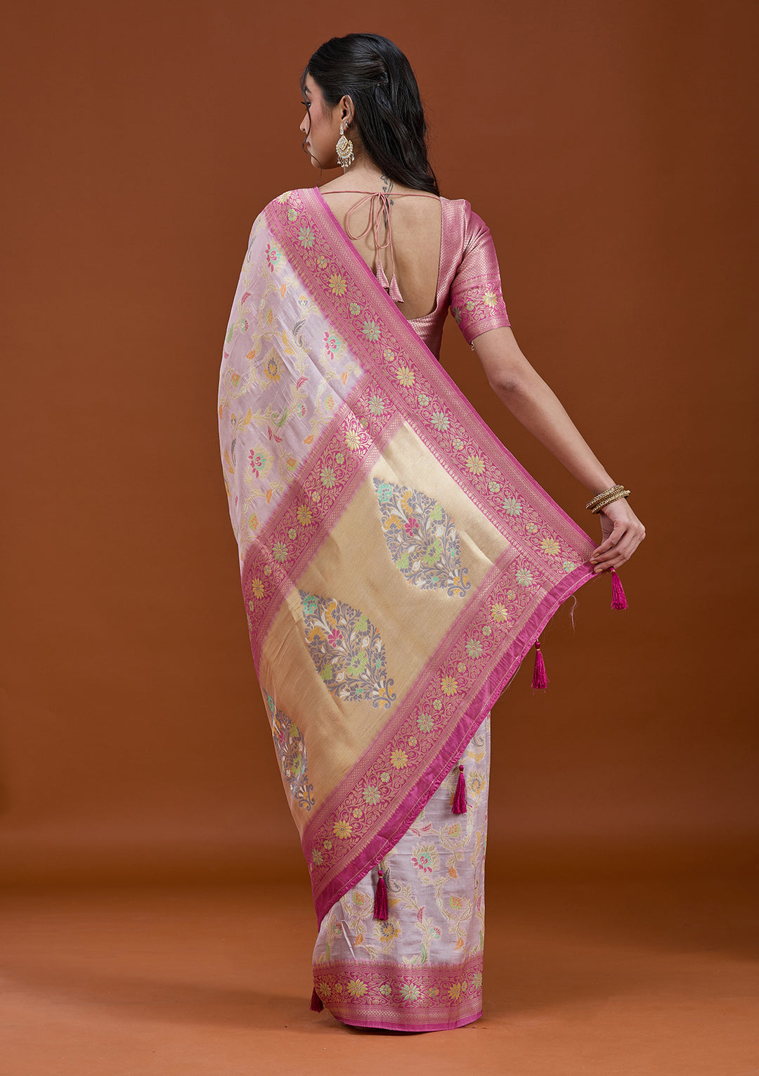 Lavender Woven Silk Saree
