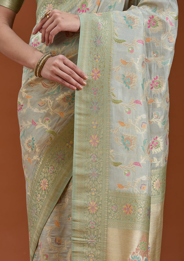 Pista Green Null Silk Silk_Saree