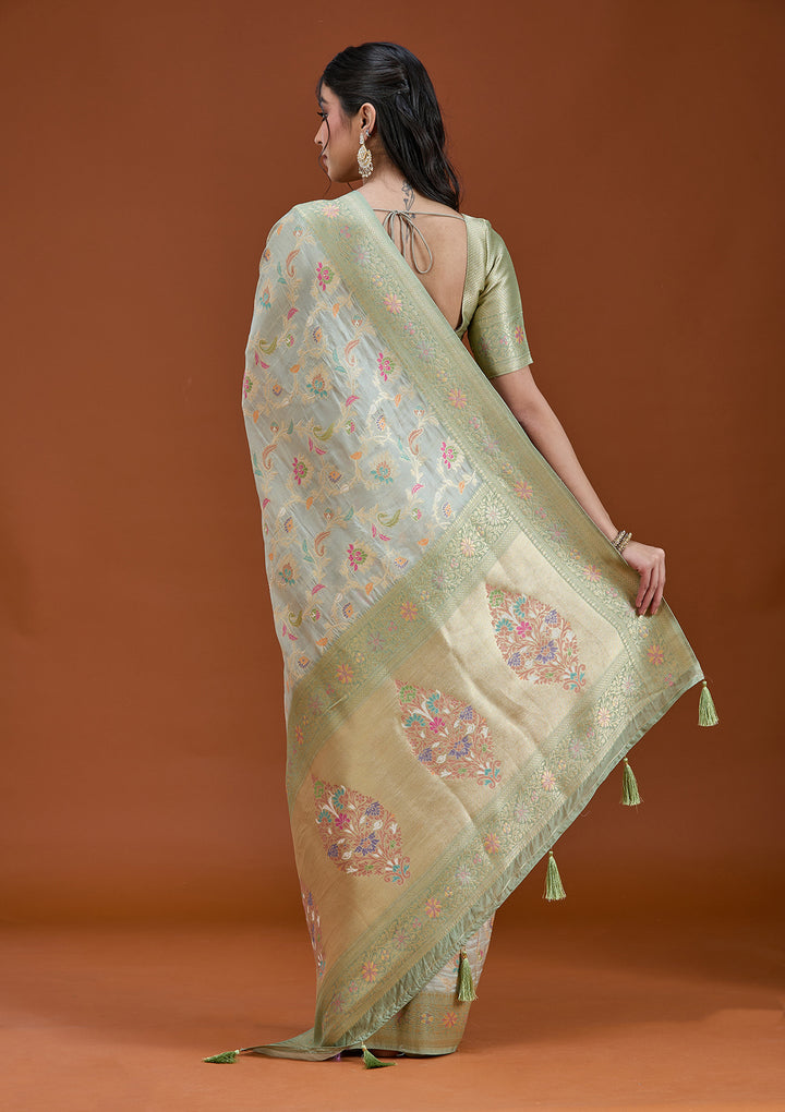 Pista Green Null Silk Silk_Saree
