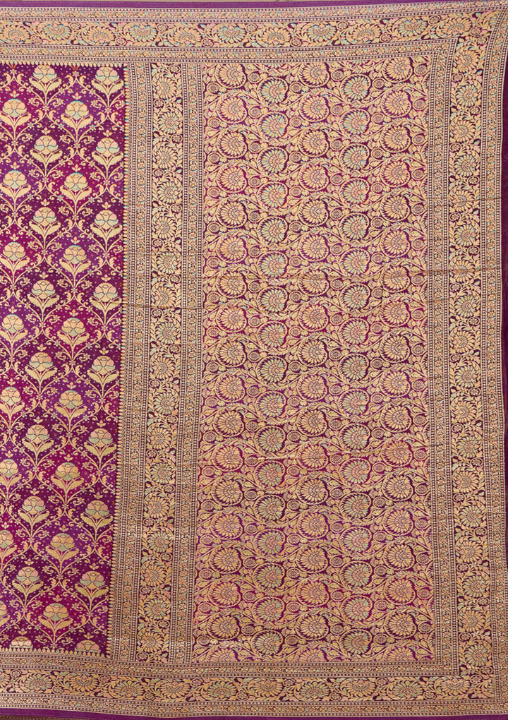 Purple Stonework Silk Saree