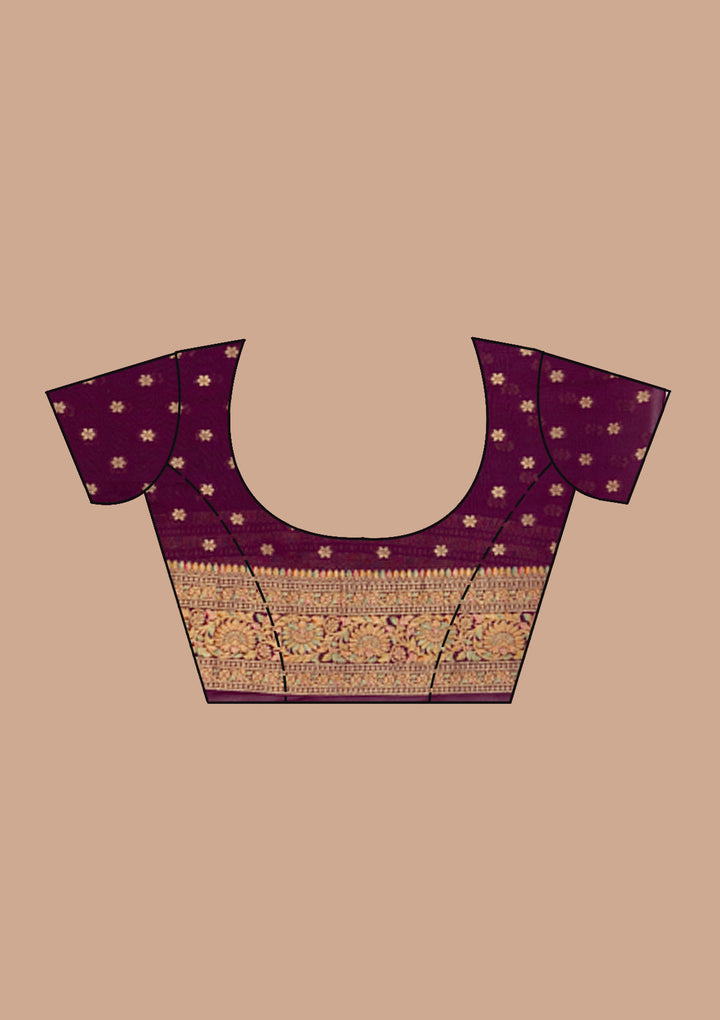 Purple Stonework Silk Saree