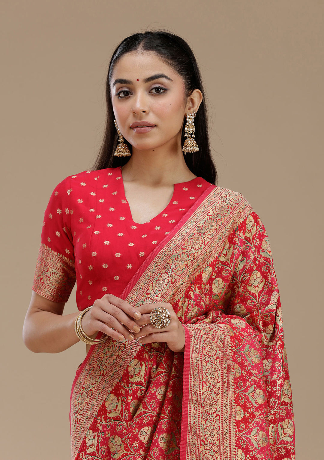 Rani Pink Banarasi Silk Saree