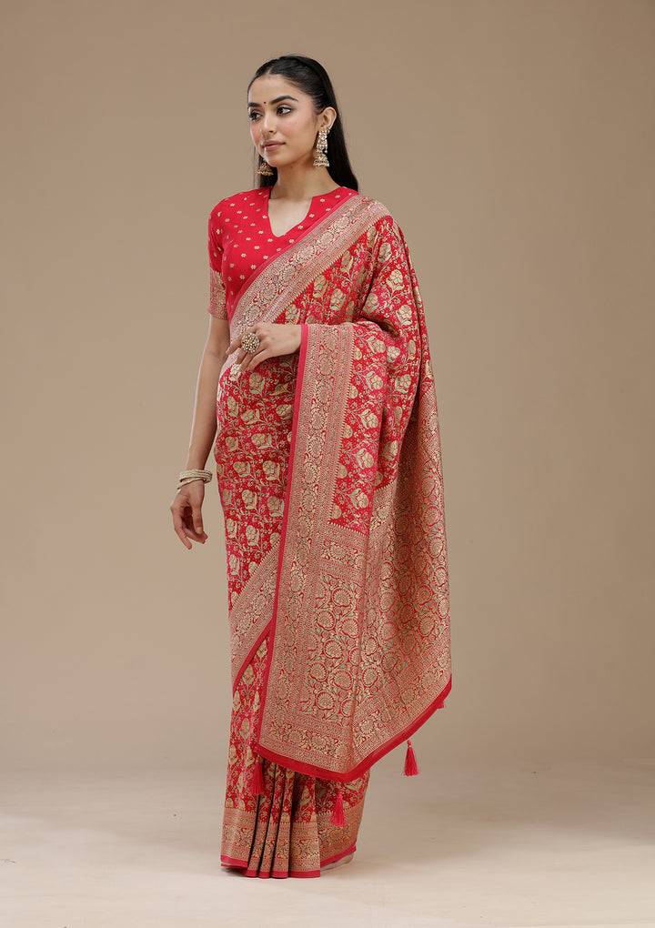 Rani Pink Banarasi Silk Saree
