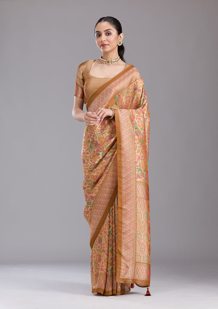 Gold Banarasi Silk Saree