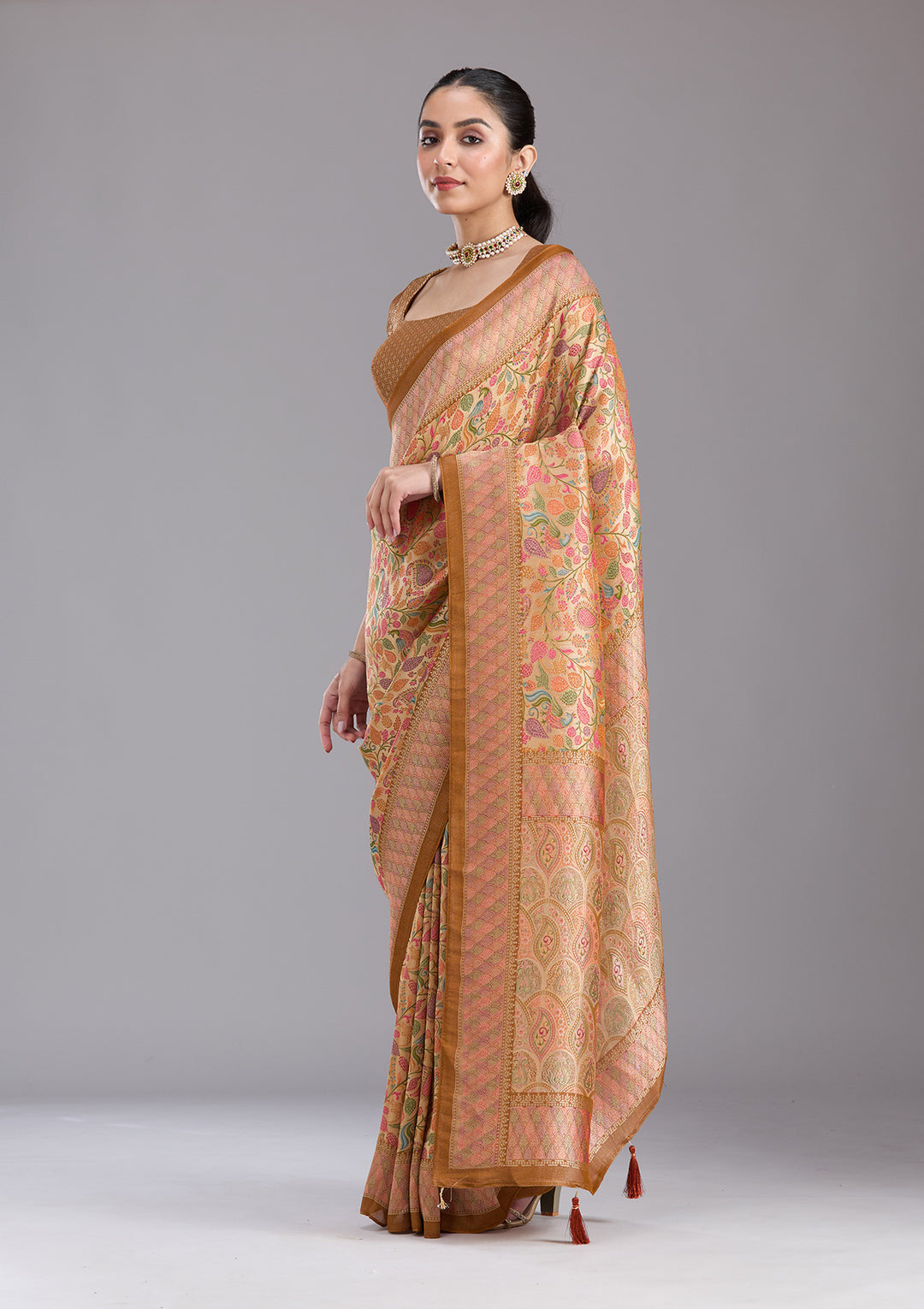 Gold Banarasi Silk Saree
