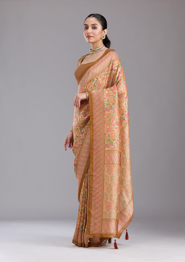 Gold Banarasi Silk Saree