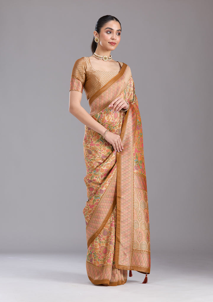 Gold Banarasi Silk Saree