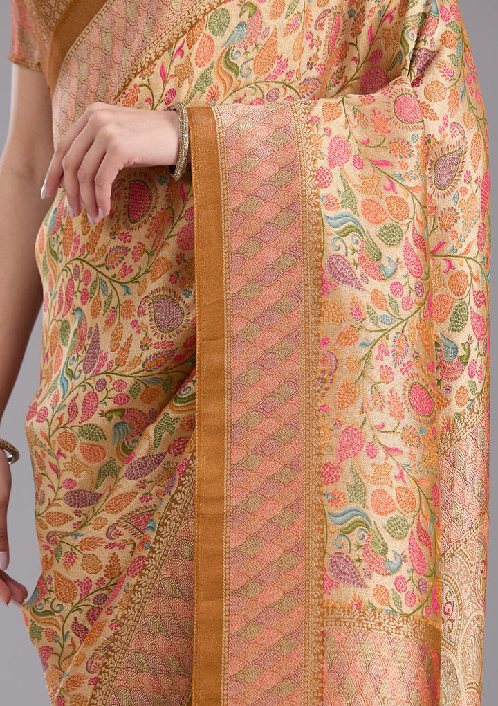 Gold Banarasi Silk Saree