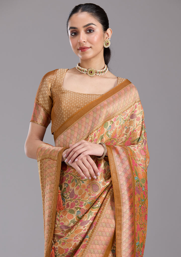 Gold Banarasi Silk Saree