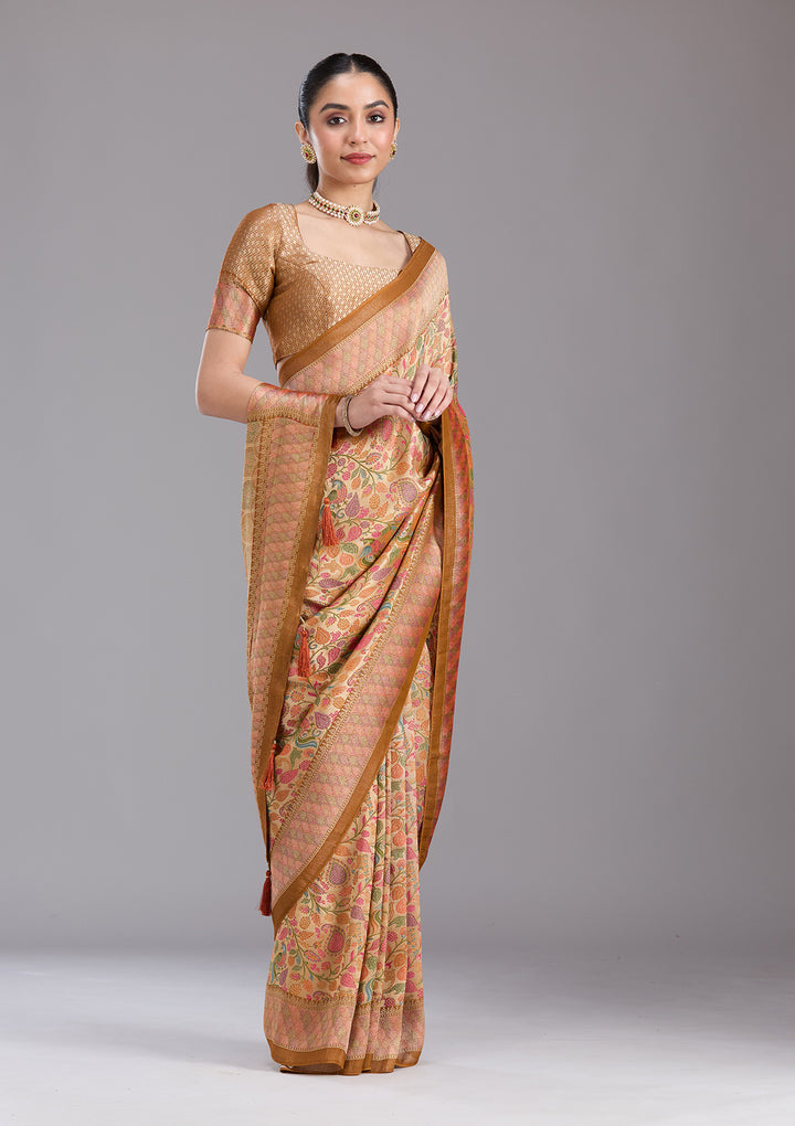 Gold Banarasi Silk Saree