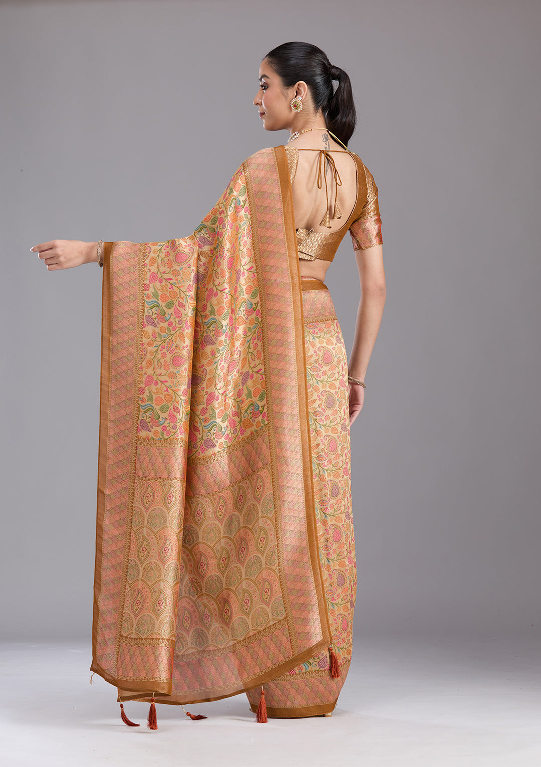 Gold Banarasi Silk Saree