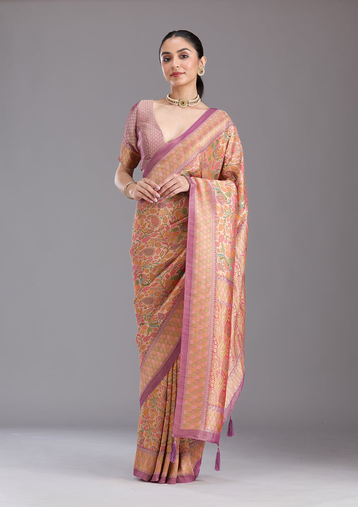 Lavender Banarasi Silk Saree