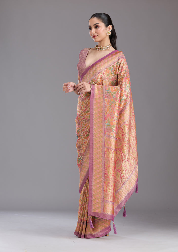 Lavender Banarasi Silk Saree