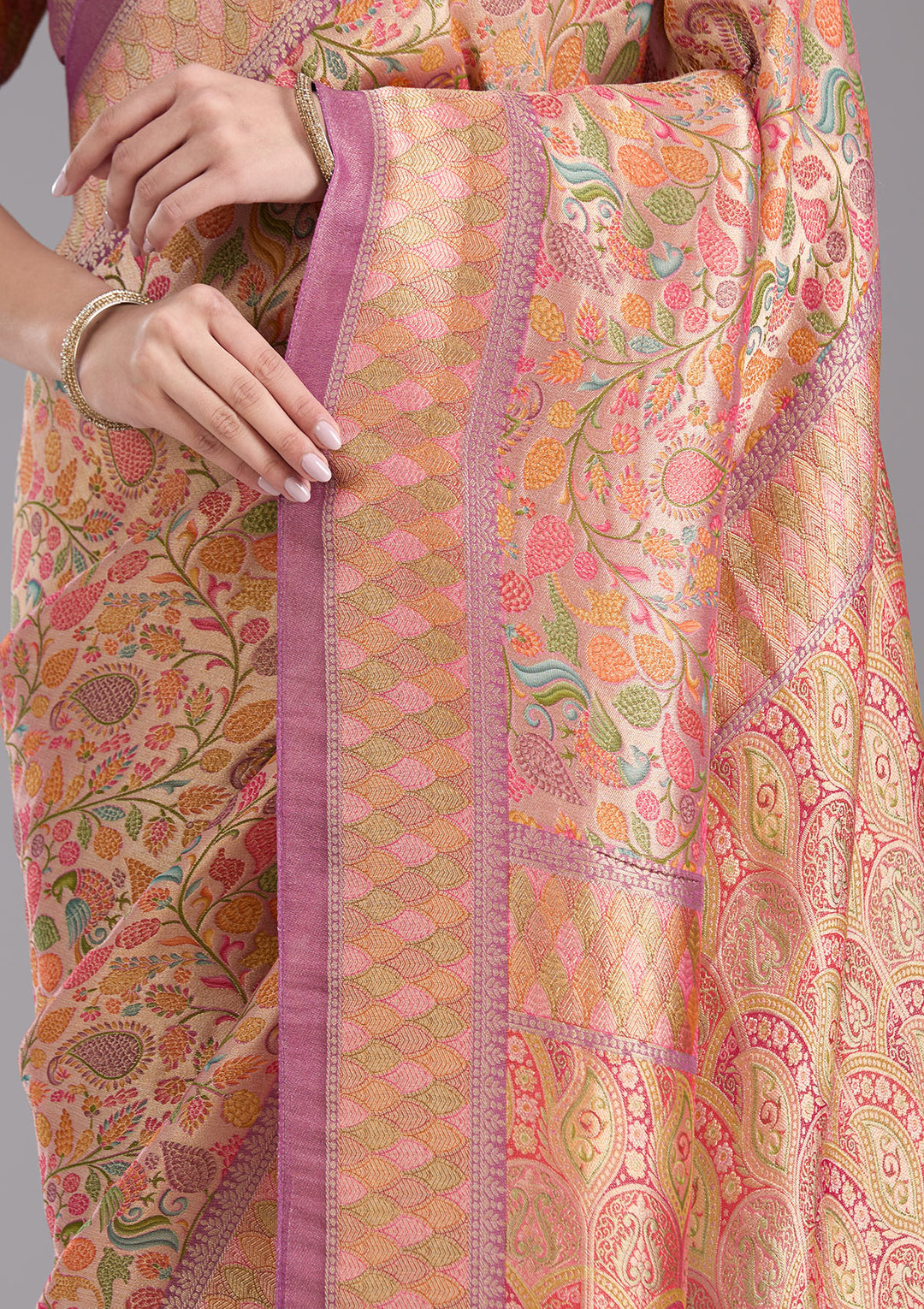 Lavender Banarasi Silk Saree
