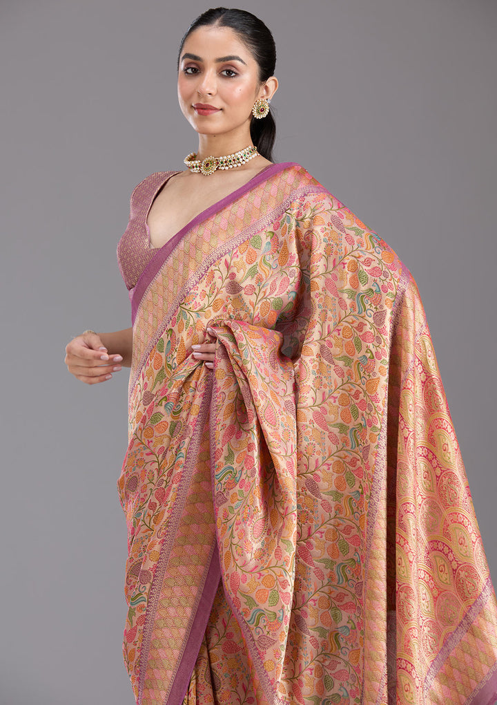 Lavender Banarasi Silk Saree