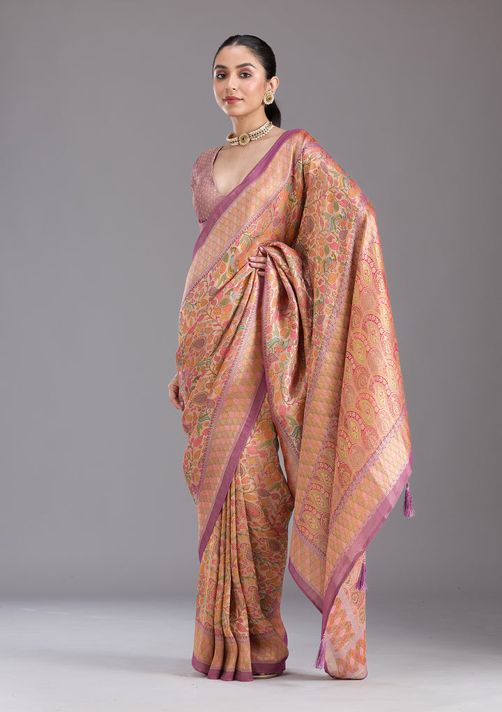 Lavender Banarasi Silk Saree
