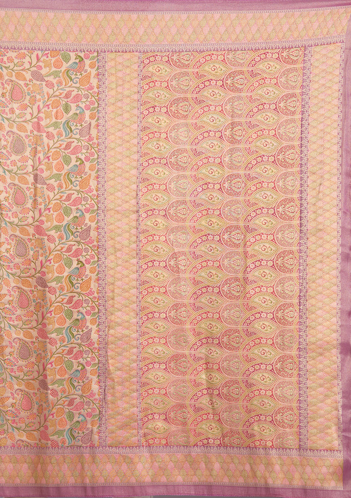 Lavender Banarasi Silk Saree