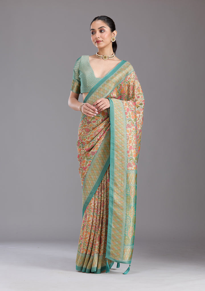 Sea Green Banarasi Silk Saree