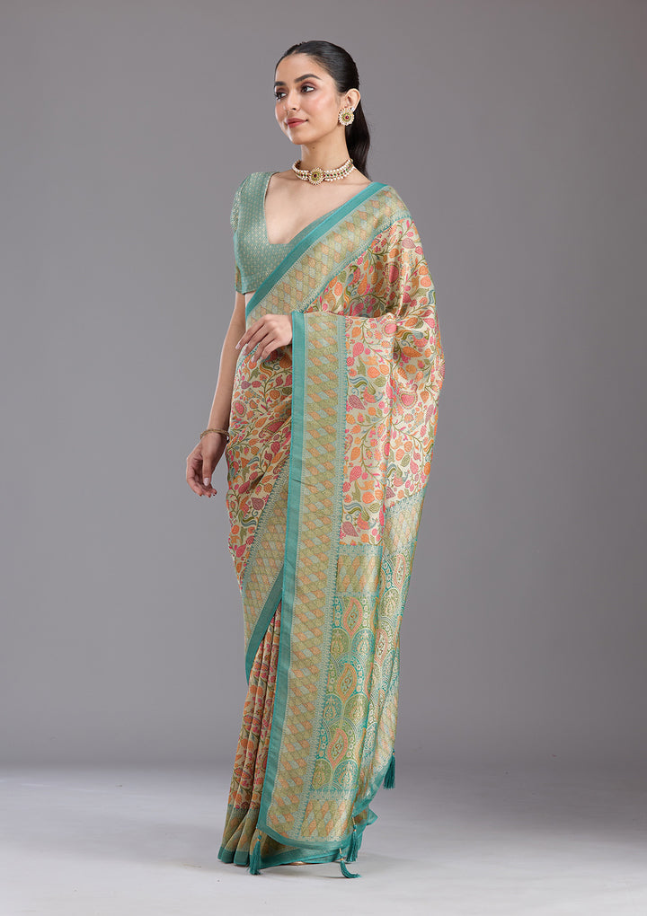 Sea Green Banarasi Silk Saree
