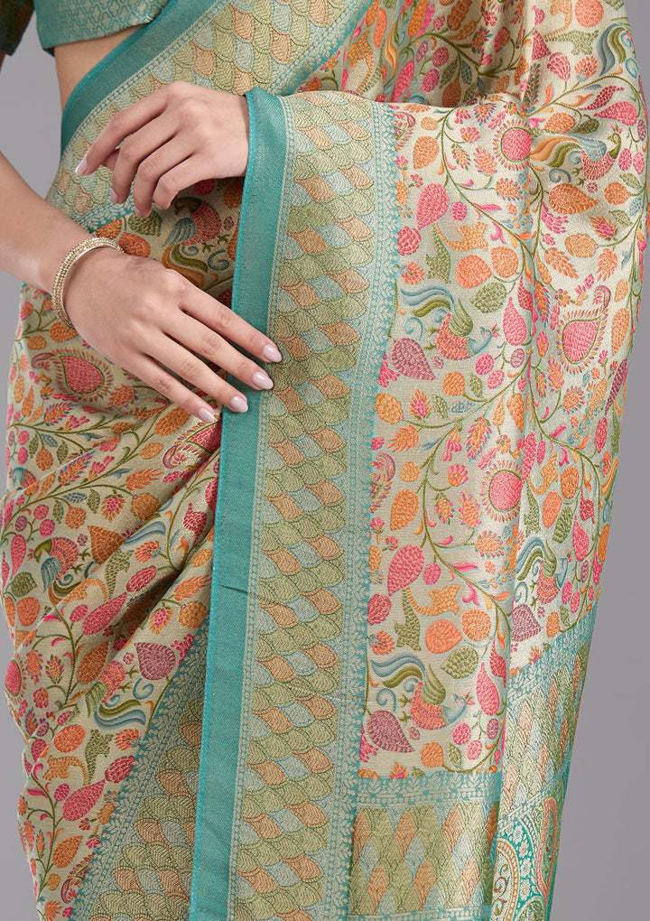 Sea Green Banarasi Silk Saree