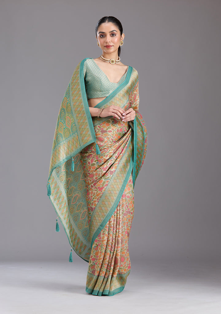 Sea Green Banarasi Silk Saree