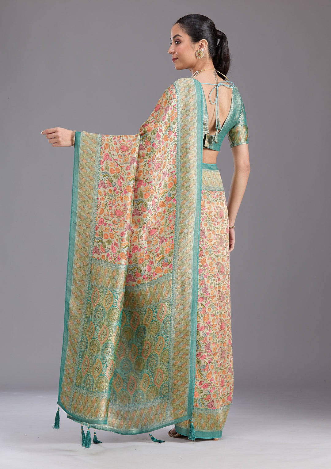Sea Green Banarasi Silk Saree