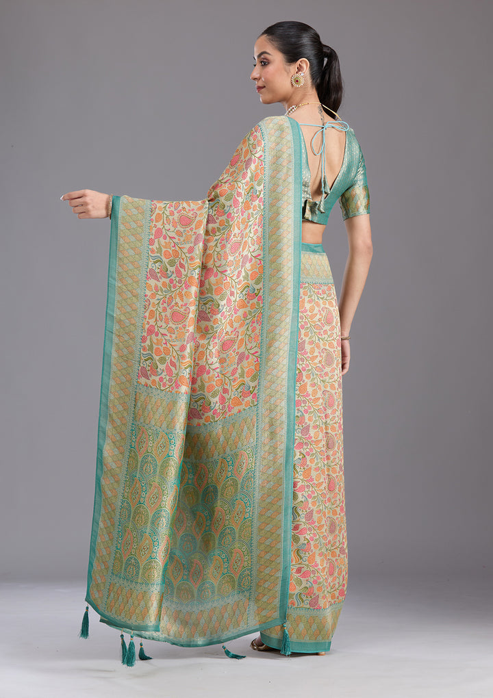 Sea Green Banarasi Silk Saree