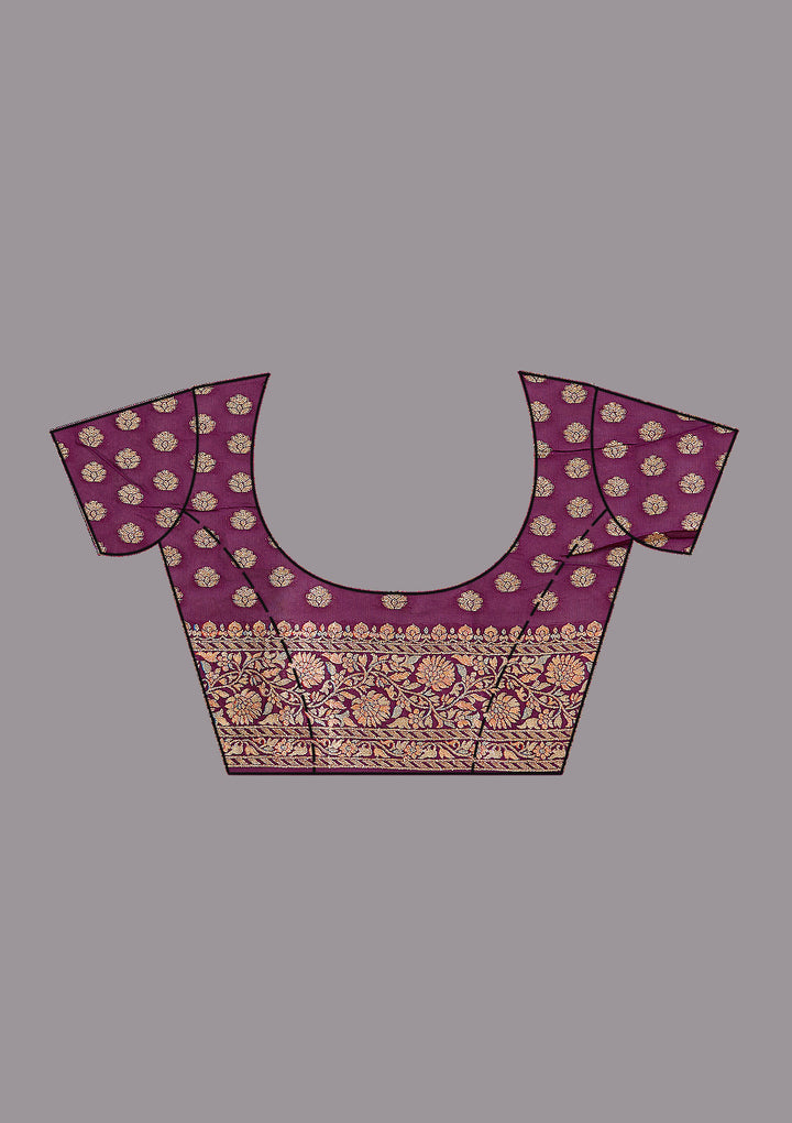 Purple Banarasi Silk Saree