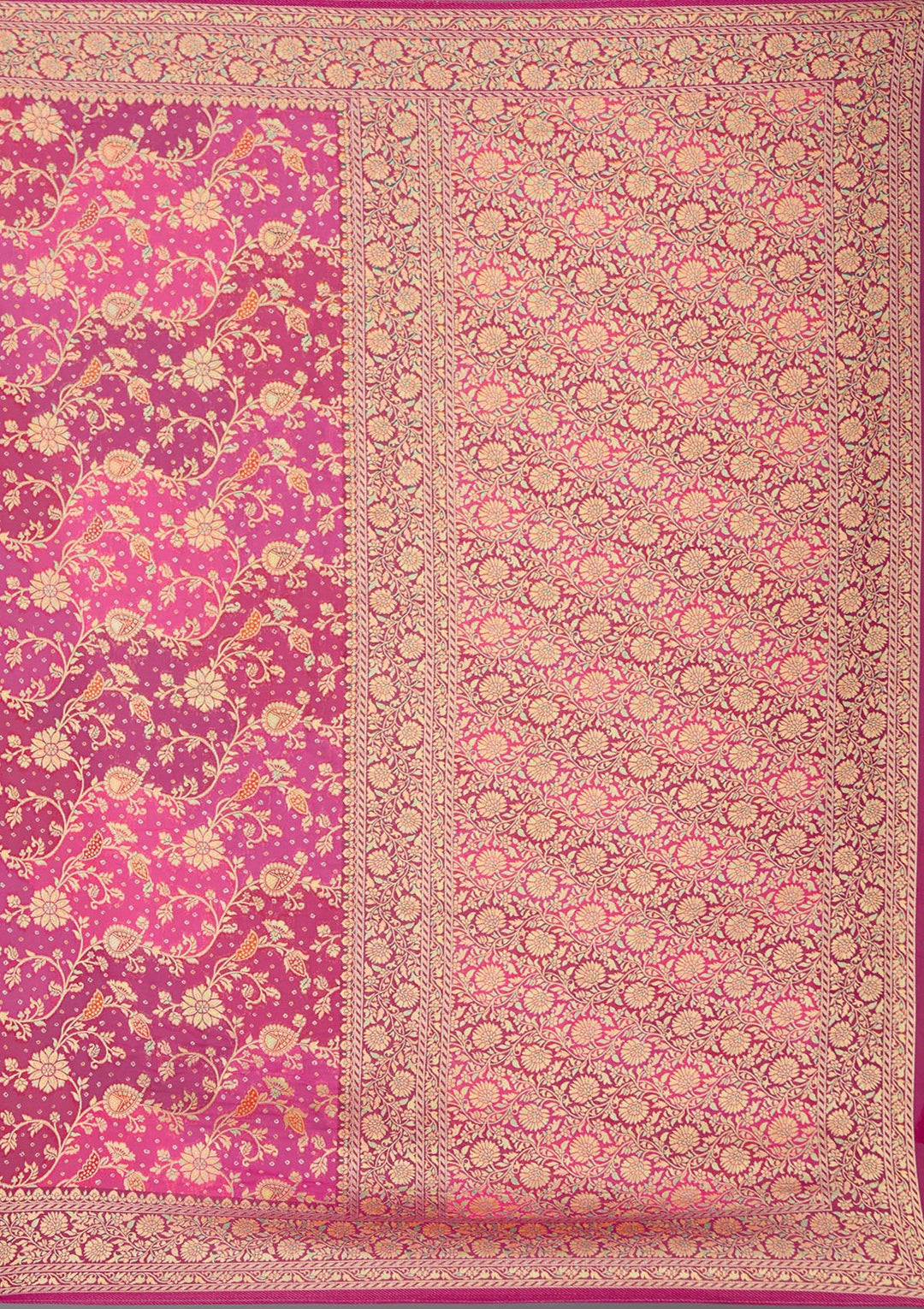 Rani Pink Banarasi Silk Saree