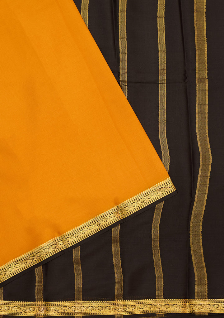 Mustard Zariwork Pure Crepe Silk Saree