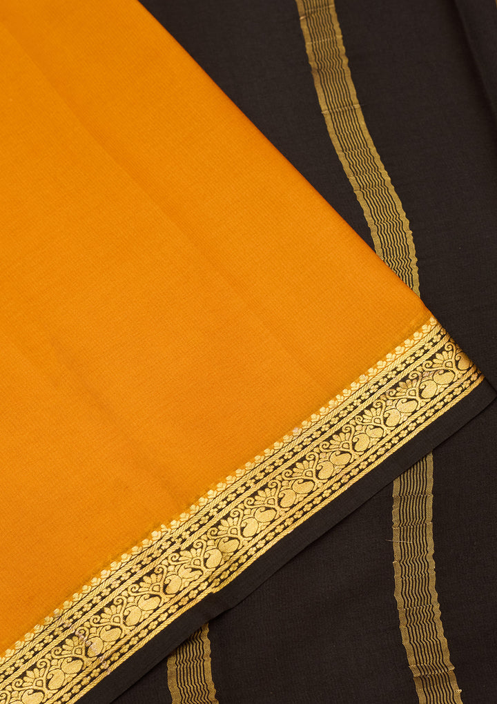 Mustard Zariwork Pure Crepe Silk Saree