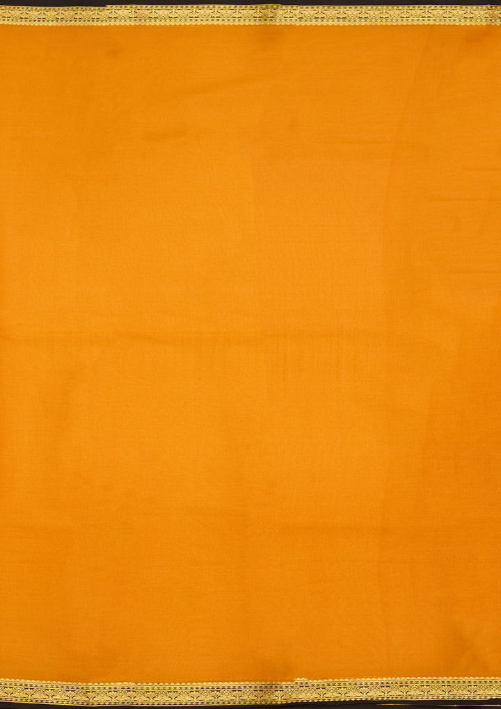 Mustard Zariwork Pure Crepe Silk Saree