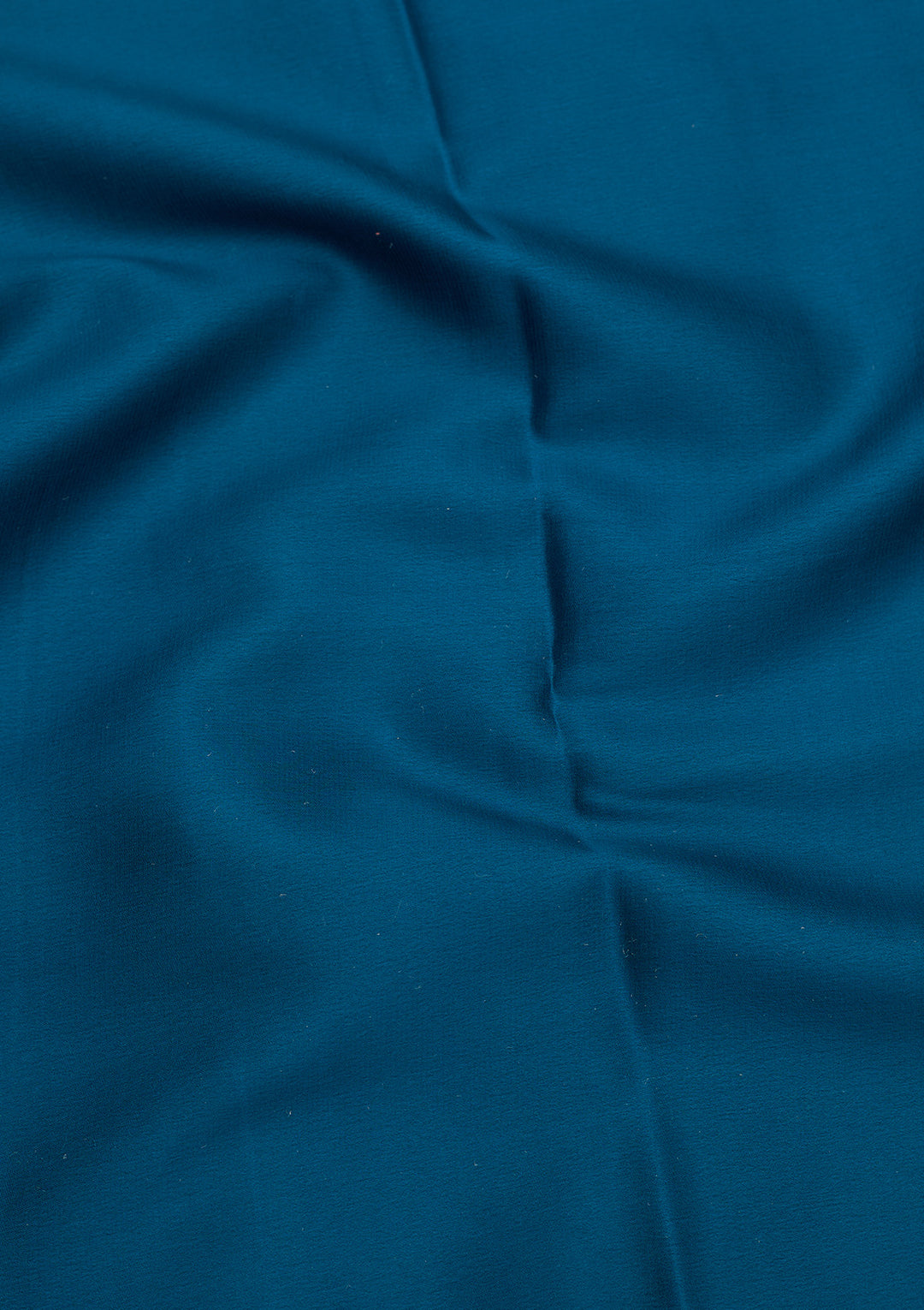 Peacock Blue Zariwork Pure Crepe Silk Saree
