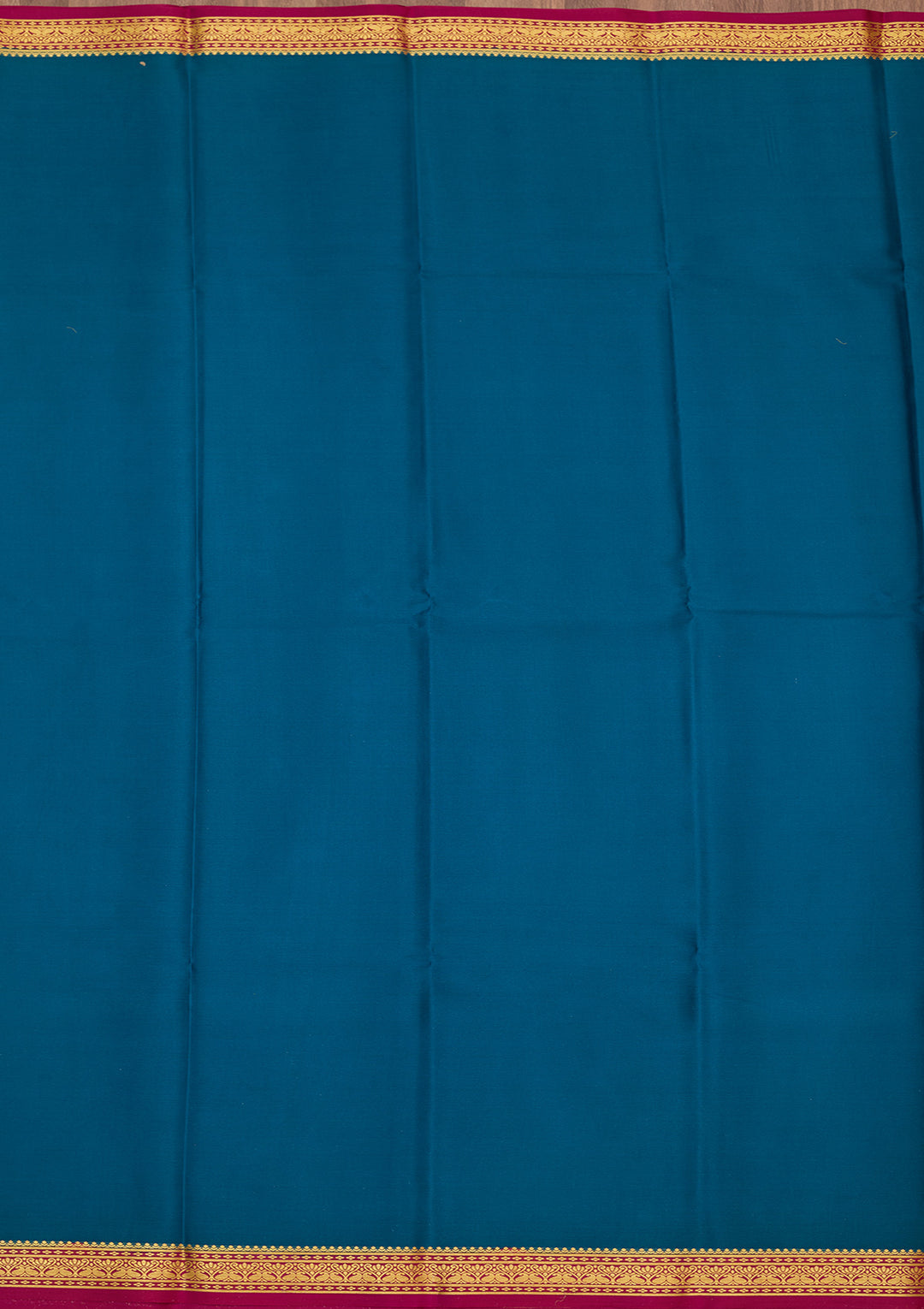 Peacock Blue Zariwork Pure Crepe Silk Saree