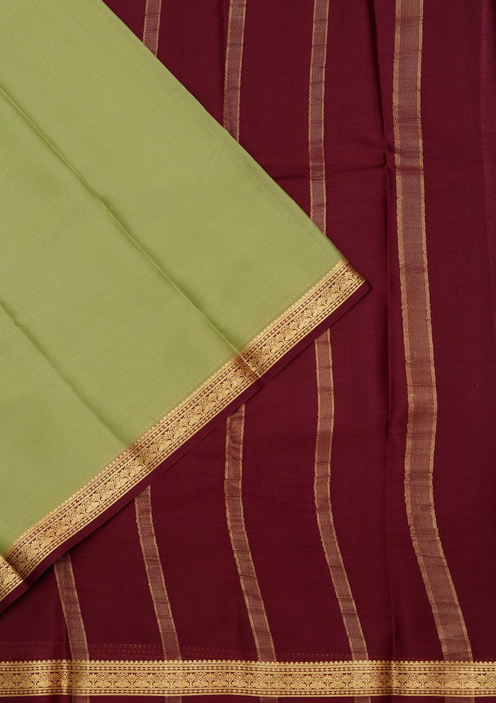 Pista Green Zariwork Pure Crepe Silk Saree